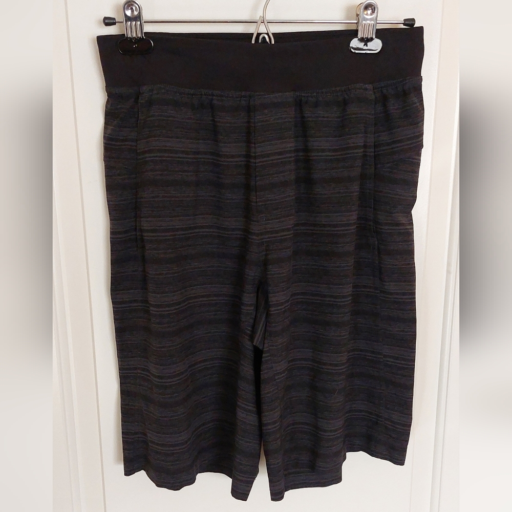Lululemon Heathered Striped Black and Gray Shorts